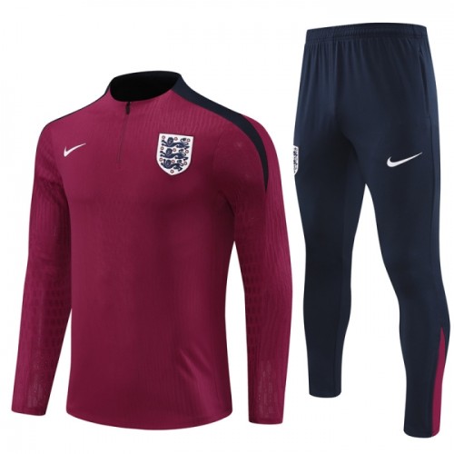 England Quarter Zip Trainings Sweatshirt 2024-25 Röd England Quarter Zip Trainings Sweatshirt 2024-25 Röd